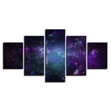Canvas Paintings Frame Modular Wall Art 5 Pieces Abstract Purple Starry Sky Scenery Pictures For Living Room Decor Modern Prints