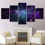 Canvas Paintings Frame Modular Wall Art 5 Pieces Abstract Purple Starry Sky Scenery Pictures For Living Room Decor Modern Prints