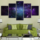 Canvas Paintings Frame Modular Wall Art 5 Pieces Abstract Purple Starry Sky Scenery Pictures For Living Room Decor Modern Prints