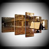Canvas Prints Pictures Home Wall Art Decor 5 Pieces Fantasy Study Mafra Library Book Landscape Painting Poster Framework