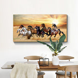 Eight Horse Wild Animals Sunset Canvas Painting Scandinavia Posters and Prints Cuadros Wall Art Pictures For Living Room Decor