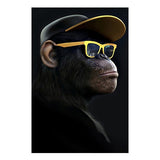 Funny Thinking Monkey with Headphone Canvas Paintings On The Wall Posters And Prints Animal Wall Pictures for Living Room Decor