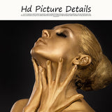 Gold Black Nude African Art Woman Oil Painting on Canvas Posters and Prints Scandinavian Cuadros Wall Picture for Living Room