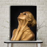 Gold Black Nude African Art Woman Oil Painting on Canvas Posters and Prints Scandinavian Cuadros Wall Picture for Living Room