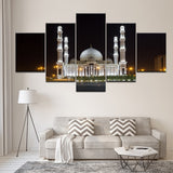 HD Printed Paintings Modular Posters tajmahal 5 Panel Beautiful Taj Mahal Night Sky Home Decor Modern Wall Art Pictures Canvas