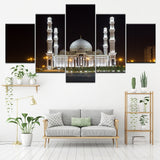 HD Printed Paintings Modular Posters tajmahal 5 Panel Beautiful Taj Mahal Night Sky Home Decor Modern Wall Art Pictures Canvas