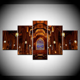 High Quality 5 Pieces Modular Design Toronto Church Printed Canvas Painting Living Room Wall Art Pictures No Frame Decor Artwork