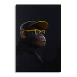 Large Animal Picture Canvas Printed Painting Modern Funny Thinking Monkey with Headphone Wall Art Poster for Living Room Decor
