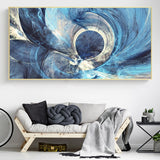 Modern Posters and Prints Wall Art Oil Painting on Canvas Abstract Creative Blue Lines Pictures for Living Room Decor No Frame