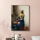 Posters and Prints Classical Famous Oil Painting The Milkmaid Wall Art Canvas Painting Picture for Living Room Design Decor