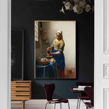 Posters and Prints Classical Famous Oil Painting The Milkmaid Wall Art Canvas Painting Picture for Living Room Design Decor