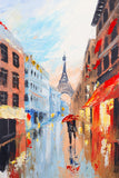 Romantic City Lovers Paris Eiffel Tower Landscape HD Print Abstract Oil Painting on Canvas Wall Art Living Room Sofa Home Decor