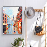Romantic City Lovers Paris Eiffel Tower Landscape HD Print Abstract Oil Painting on Canvas Wall Art Living Room Sofa Home Decor