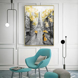 Romantic City Lovers Paris Eiffel Tower Landscape HD Print Abstract Oil Painting on Canvas Wall Art Living Room Sofa Home Decor