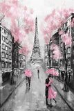Romantic City Lovers Paris Eiffel Tower Landscape HD Print Abstract Oil Painting on Canvas Wall Art Living Room Sofa Home Decor