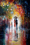 Romantic City Lovers Paris Eiffel Tower Landscape HD Print Abstract Oil Painting on Canvas Wall Art Living Room Sofa Home Decor