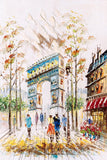 Romantic City Lovers Paris Eiffel Tower Landscape HD Print Abstract Oil Painting on Canvas Wall Art Living Room Sofa Home Decor