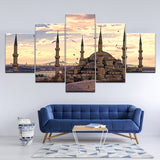 Wall Art Pictures Home Decor Frame Modern HD Prints 5 Panel Islamic Mosque Castle Painting Allah The Qur'an Canvas Poster