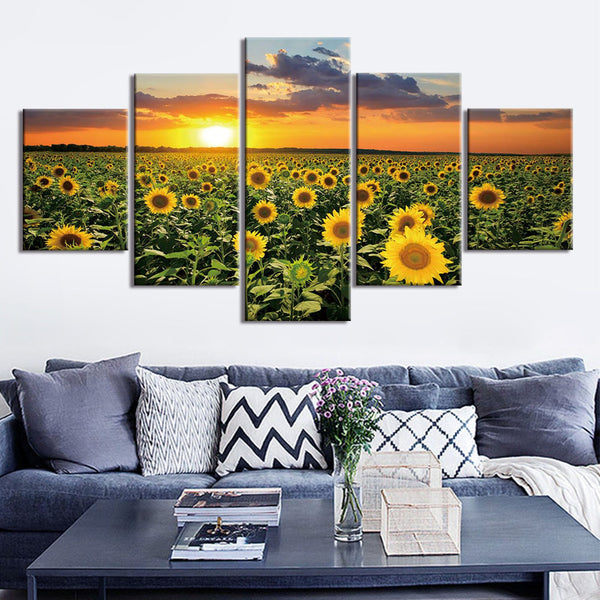 Wall Art  Sunflowers Canvas Art Painting Poster Flowers Home Decor Wall Art Canvas Wall Pictures for Living Room