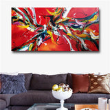 Abstract red artwork HD print on canvas huge wall picture (31x63)