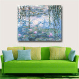 Water Lilies, 1916-1919 by Monet Posters and Print Canvas Painting Calligraphy