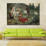 19 century Europe Court Oil Painting HD print on canvas Outing