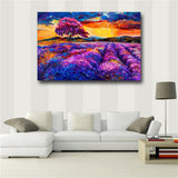 Abstract purple landscape HD print on canvas huge wall picture (31x47)