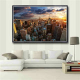 Skyscrapers in New York Living Room for Panel Wall Painting Art Canvas Print