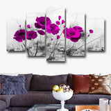 5Pcs Abstract Flower Canvas Hand painted oil painting Art Wall Picture Modern
