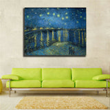 Vincent Willem van Gogh HD print on canvas huge wall picture "The Starry Night"