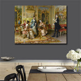 19 century Europe Court Oil Painting HD print on canvas The lady is learning