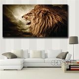 Posters prints On Canvas Lion View Huge Wall Deco Unframed k037 31inx63in