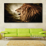 Posters prints On Canvas Lion View Huge Wall Deco Unframed k037 31inx63in