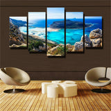5 pieces of modern canvas Lake and mountain painting wall art for home decor