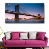 Manhattan Bridge at dusk Modern Abstract On Canvas View Huge Wall Decor
