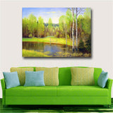 Green landscape oil painting Canvas printing Print in oil painting Home decor
