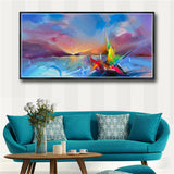 Abstract Sea Sailboat Wall Painting Art Canvas Painting Picture Posters Prints