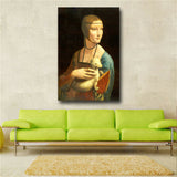 Leonardo Da Vinci "Lady with Ermine" HD print on canvas huge wall picture(31x47)