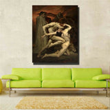 Bouguereau"Dante and Virgil in Hell" HD print on canvas huge wall picture