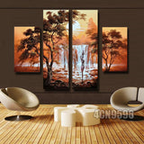 Modern Abstract Huge Wall Decor Oil Painting On Art Canvas African Beauty Waterf