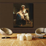 Bouguereau HD print on canvas huge wall picture Mother and son #12