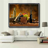 Sax and Wine Panel Wall Painting Art Canvas Painting Picture Posters and Prints