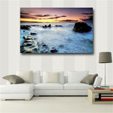 Single Ocean Prints Wall Art Canvas Sunset Seascape Paintings Home Decor #352