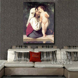 Bouguereau"Le baiser" HD print on canvas huge wall picture 31inx40in