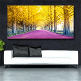 Large art prints Home Decor Canvas Painting Wall Art Golden tree purple Avenue