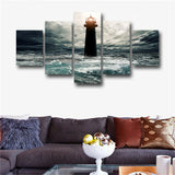5 Panel Lighthouse Seaview Framework Painting For Bedroom Living Room Home