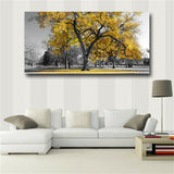 Poster Canvas Printing,Printed Giclee Canvas Prints,Modern Yellow Tree 1 Piece