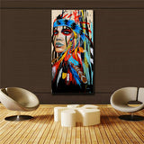HD Canvas Painted Oil Painting Wall decor Feathered man (31x63)