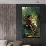 Vintage Spring Swing by Pierre Auguste Cot Famous Oil Painting Reproduction