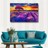 Abstract purple landscape HD print on canvas huge wall picture (31x47)